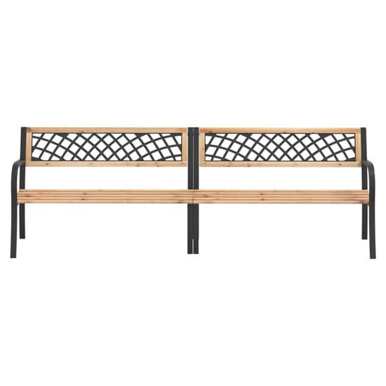 Siya 238cm Wooden Garden Bench With Steel Frame In Black_3