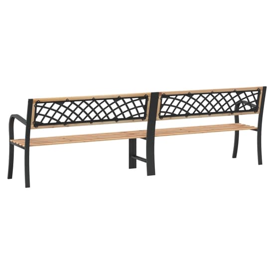 Siya 238cm Wooden Garden Bench With Steel Frame In Black_5