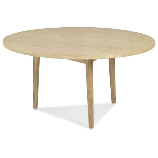 Skier Wooden Circular Coffee Table In Light Solid Oak_2