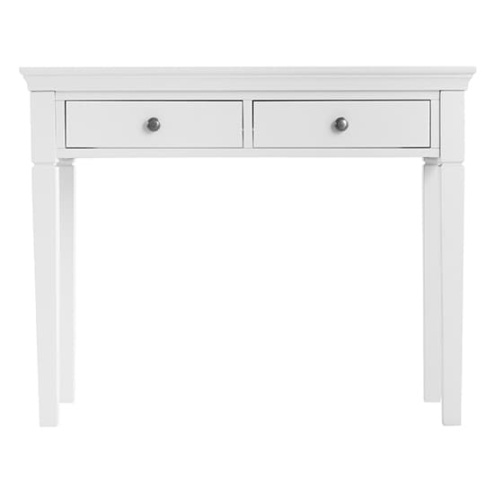 Skokie Wooden 2 Drawers Dressing Table In Classic White_3