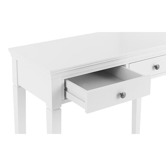 Skokie Wooden 2 Drawers Dressing Table In Classic White_4