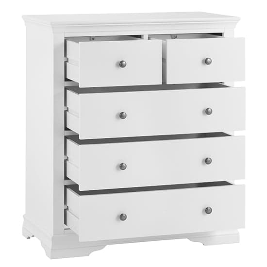 Skokie Wooden Chest Of 5 Drawers In Classic White_2