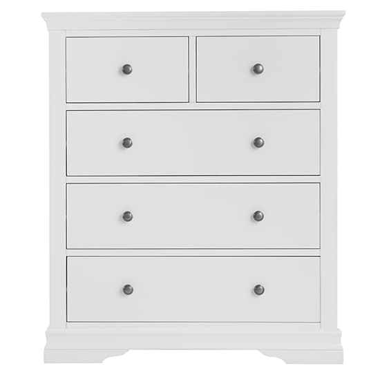 Skokie Wooden Chest Of 5 Drawers In Classic White_3