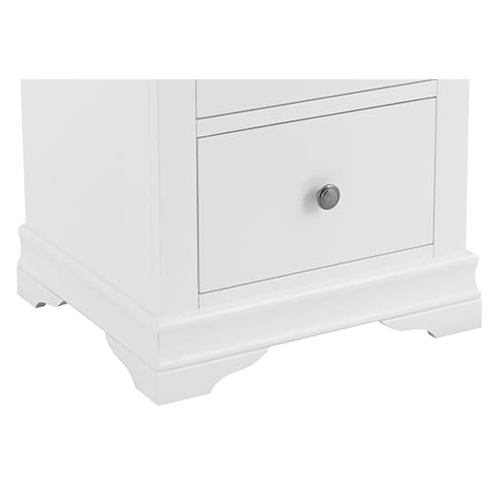 Skokie Large Wooden 2 Drawers Bedside Cabinet In Classic White_6