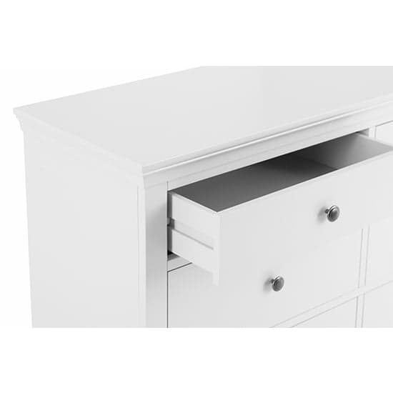 Skokie Wide Wooden Chest Of 6 Drawers In Classic White_4