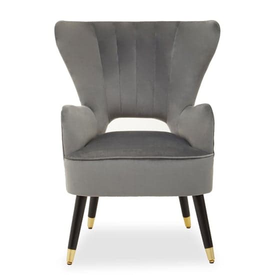 Sloane Velvet Upholstered Armchair In Grey_1