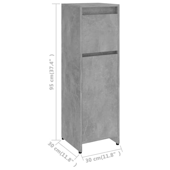 Smyrna Bathroom Storage Cabinet With 1 Door In Concrete Effect_5