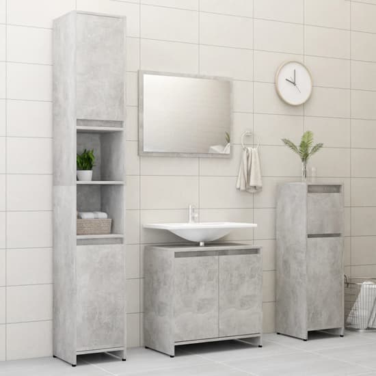 Smyrna Bathroom Storage Cabinet With 1 Door In Concrete Effect_6
