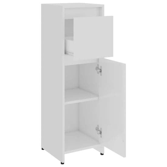 Smyrna Gloss Bathroom Storage Cabinet With 1 Door In White_4