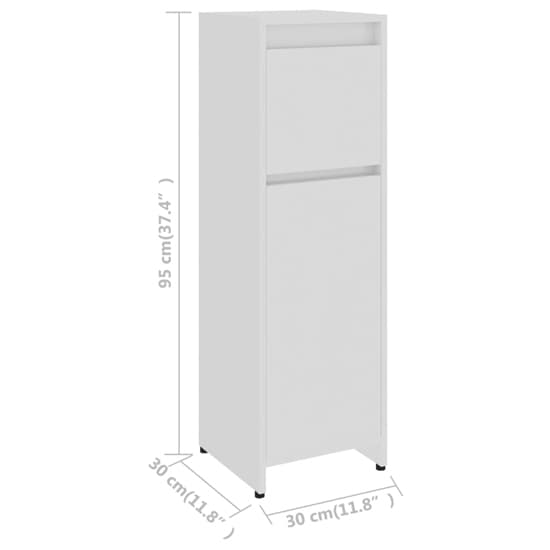 Smyrna Gloss Bathroom Storage Cabinet With 1 Door In White_5