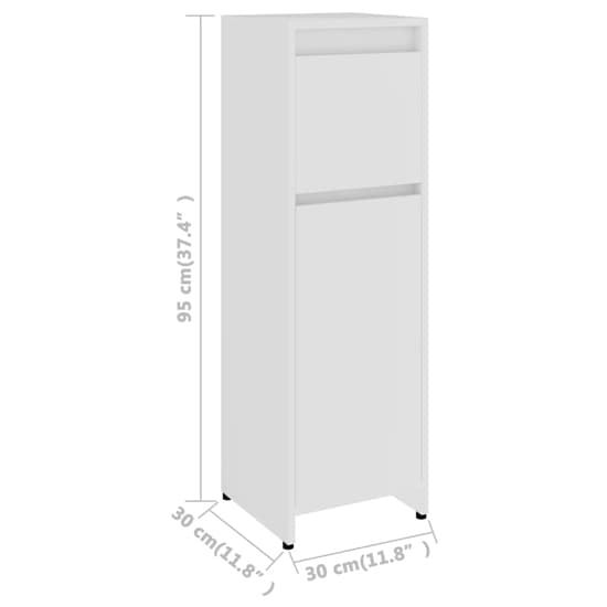 Smyrna Wooden Bathroom Storage Cabinet With 1 Door In White_5