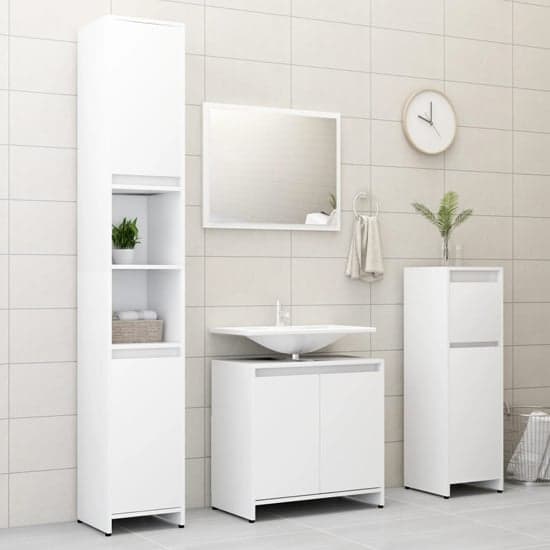 Smyrna Wooden Bathroom Storage Cabinet With 1 Door In White_6