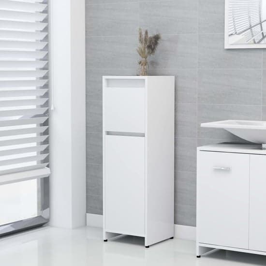 Smyrna Wooden Bathroom Storage Cabinet With 1 Door In White_1