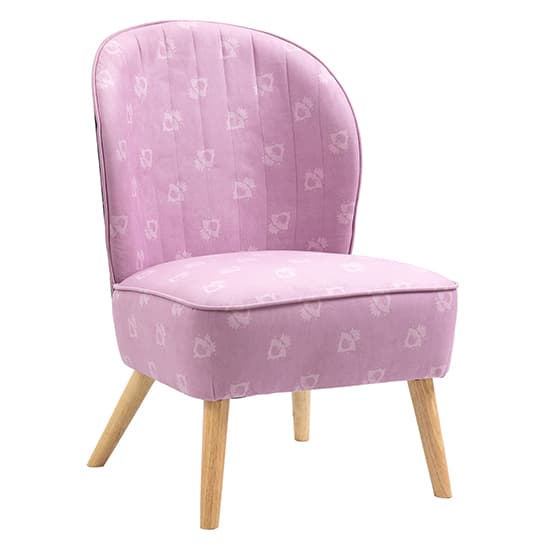 Snow White Childrens Fabric Accent Chair In Pink_8