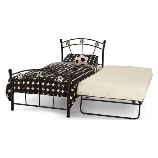 Soccer Metal Single Bed With Guest Bed In Black_2
