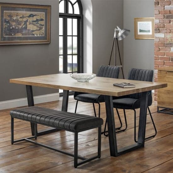 Sakaye Faux Leather Dining Bench In Black Furniture in Fashion