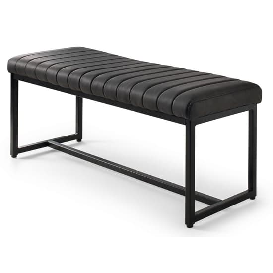 Sakaye Faux Leather Dining Bench In Black Furniture in Fashion