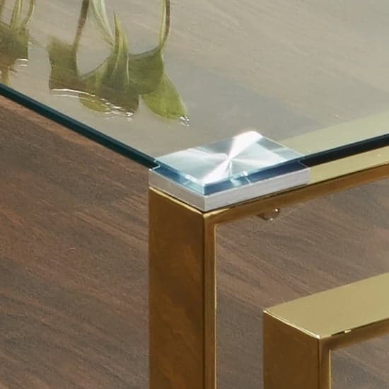 Solana Clear Glass Coffee Table With Gold Metal Frame_3