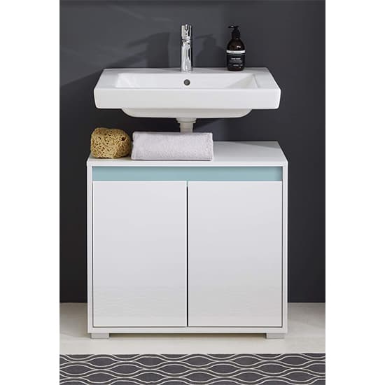 Solet Bathroom Sink Vanity Unit In White High Gloss_4