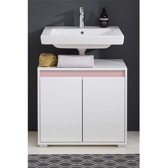 Solet Bathroom Sink Vanity Unit In White High Gloss_5