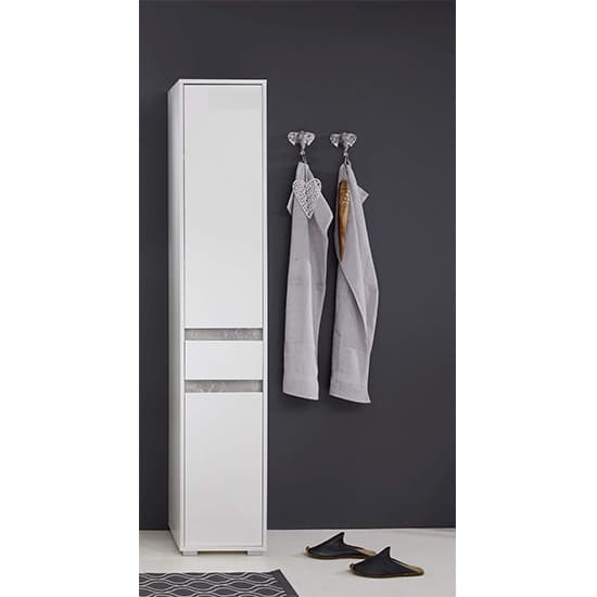 Solet Bathroom Tall Storage Cabinet In White High Gloss_3