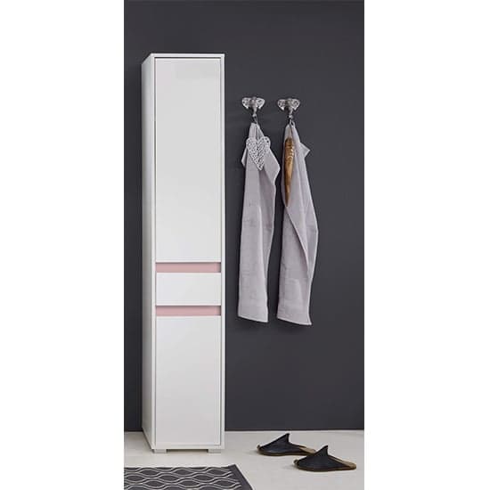 Solet Bathroom Tall Storage Cabinet In White High Gloss_5