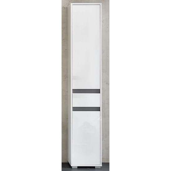 Solet Bathroom Tall Storage Cabinet In White High Gloss_1