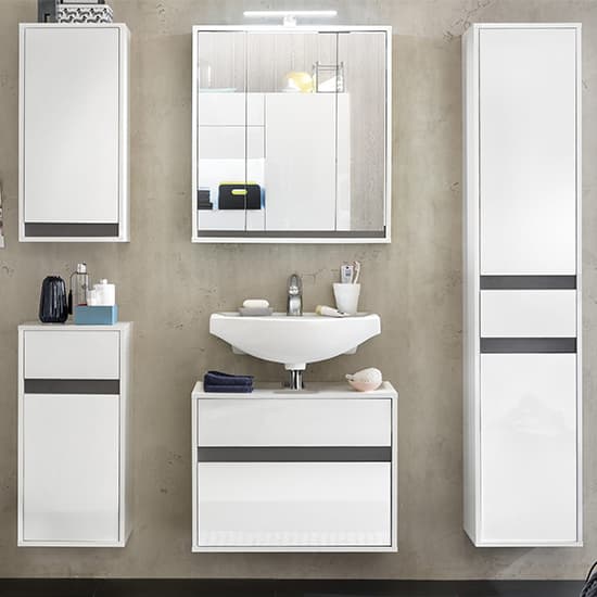 Solet Bathroom Wall Hung Storage Cabinet In White Gloss_3