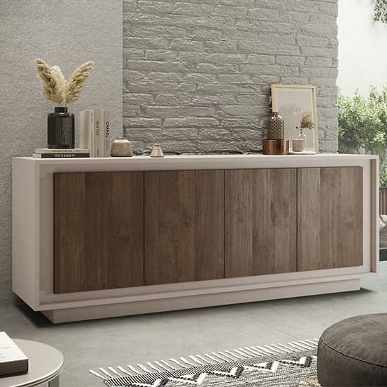 Soller Wooden Sideboard With 4 Doors In Cashmere And Walnut_1