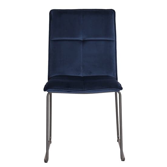 Sorani Velvet Dining Chair With Metal Legs In Blue_2
