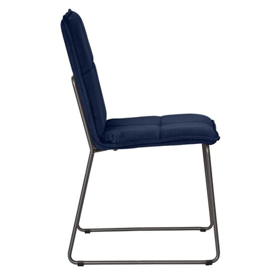 Sorani Velvet Dining Chair With Metal Legs In Blue_3