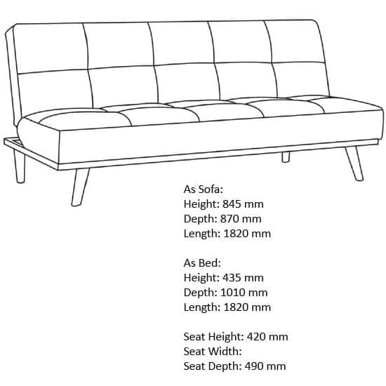 Soren Fabric Sofa Bed With Wooden Legs In Grey_4