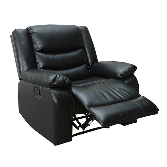 Sorreno Bonded Leather Recliner 1 Seater Sofa In Black_6