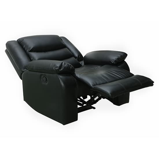 Sorreno Bonded Leather Recliner 1 Seater Sofa In Black_7
