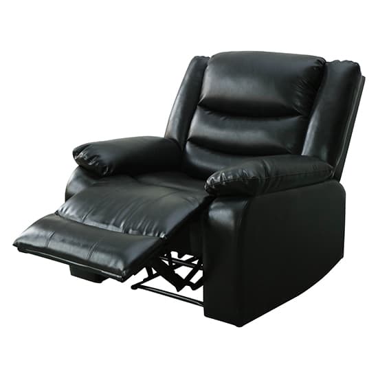 Sorreno Bonded Leather Recliner 1 Seater Sofa In Black_8