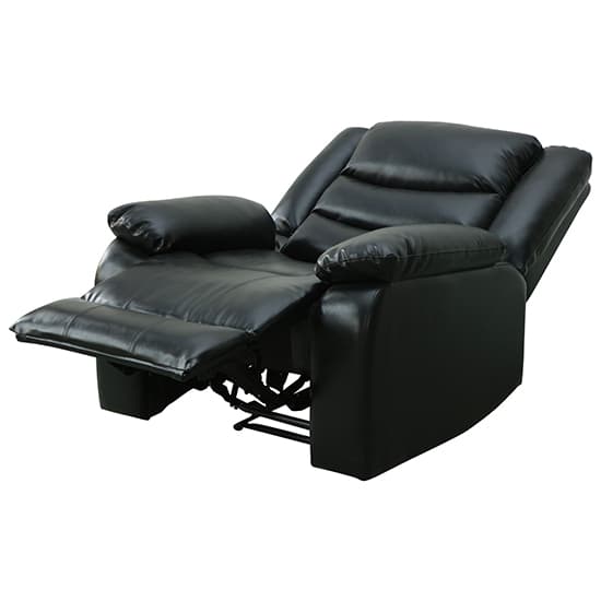 Sorreno Bonded Leather Recliner 1 Seater Sofa In Black_9