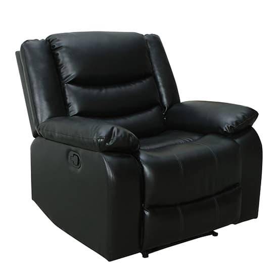 Sorreno Bonded Leather Recliner 1 Seater Sofa In Black_4
