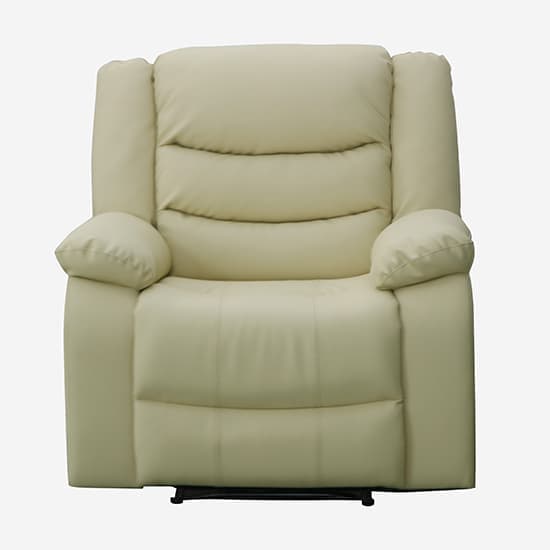 Sorreno Bonded Leather Recliner 1 Seater Sofa In Ivory_5