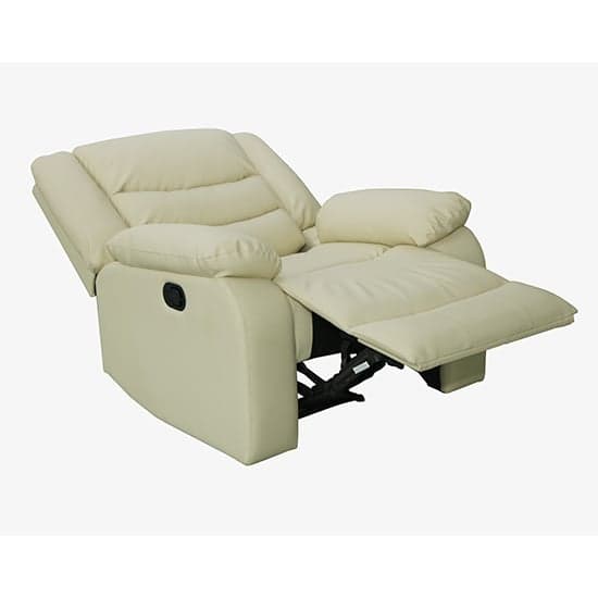 Sorreno Bonded Leather Recliner 1 Seater Sofa In Ivory_8
