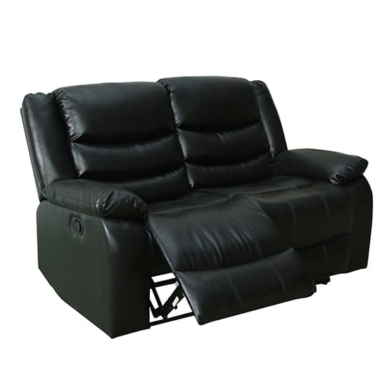 Sorreno 3+2 Bonded Leather Recliner Sofa Set In Black_8