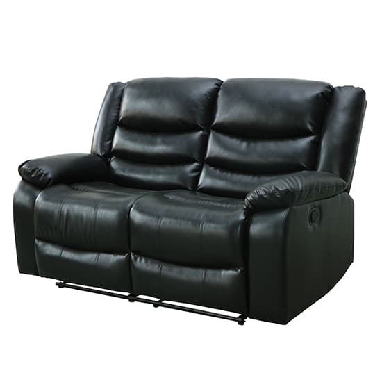 Sorreno Bonded Leather Recliner 2 Seater Sofa In Black_6