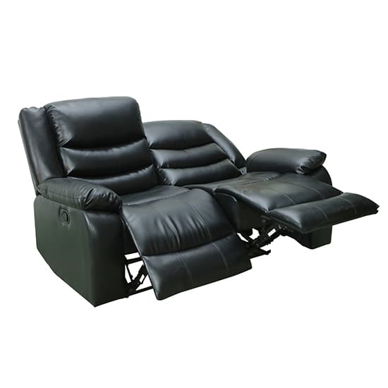 Sorreno Bonded Leather Recliner 2 Seater Sofa In Black_8