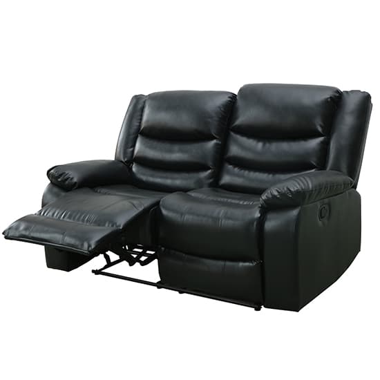 Sorreno Bonded Leather Recliner 2 Seater Sofa In Black_9