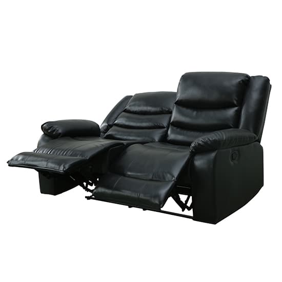 Sorreno Bonded Leather Recliner 2 Seater Sofa In Black_10