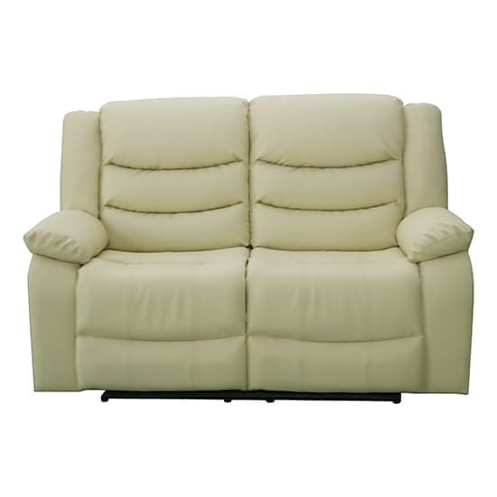 Sorreno Bonded Leather Recliner 2 Seater Sofa In Ivory_5