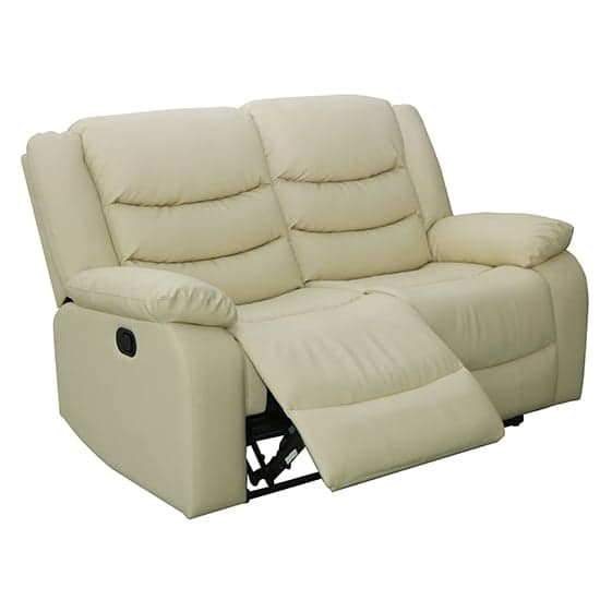 Sorreno Bonded Leather Recliner 2 Seater Sofa In Ivory_6
