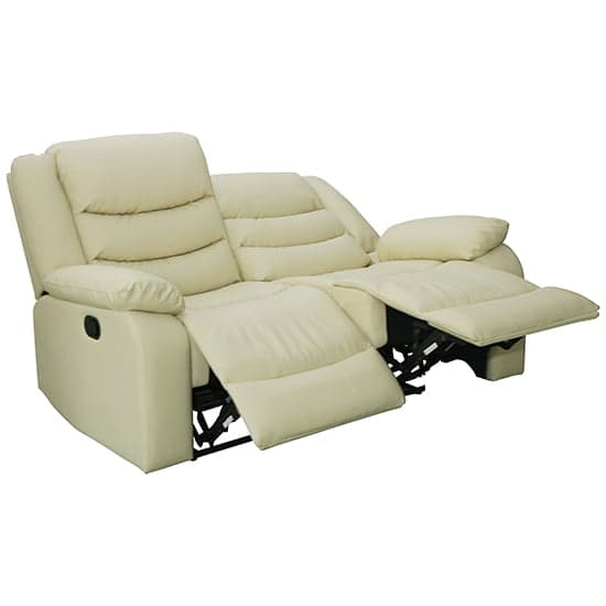 Sorreno Bonded Leather Recliner 2 Seater Sofa In Ivory_7
