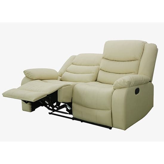 Sorreno Bonded Leather Recliner 2 Seater Sofa In Ivory_9