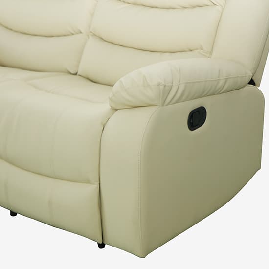 Sorreno Bonded Leather Recliner 2 Seater Sofa In Ivory_10