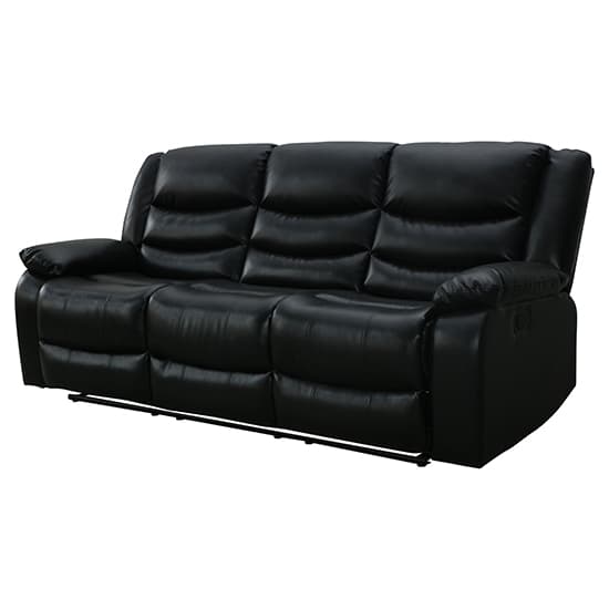Sorreno Bonded Leather Recliner 3 Seater Sofa In Black_6